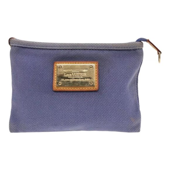LOUIS VUITTON Antigua Pochette Platt PM Pouch Blue M40070 LV Auth th5273 - Picture 1 of 14
